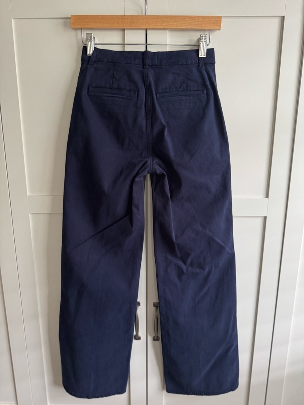 Madewell The Wide-Leg Pant in Twill Size 24 - Midnight Navy - Picture 5 of 6